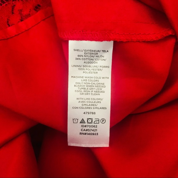 LOFT Red Lace Fit and Flare Dress Size 14 - Picture 8 of 8